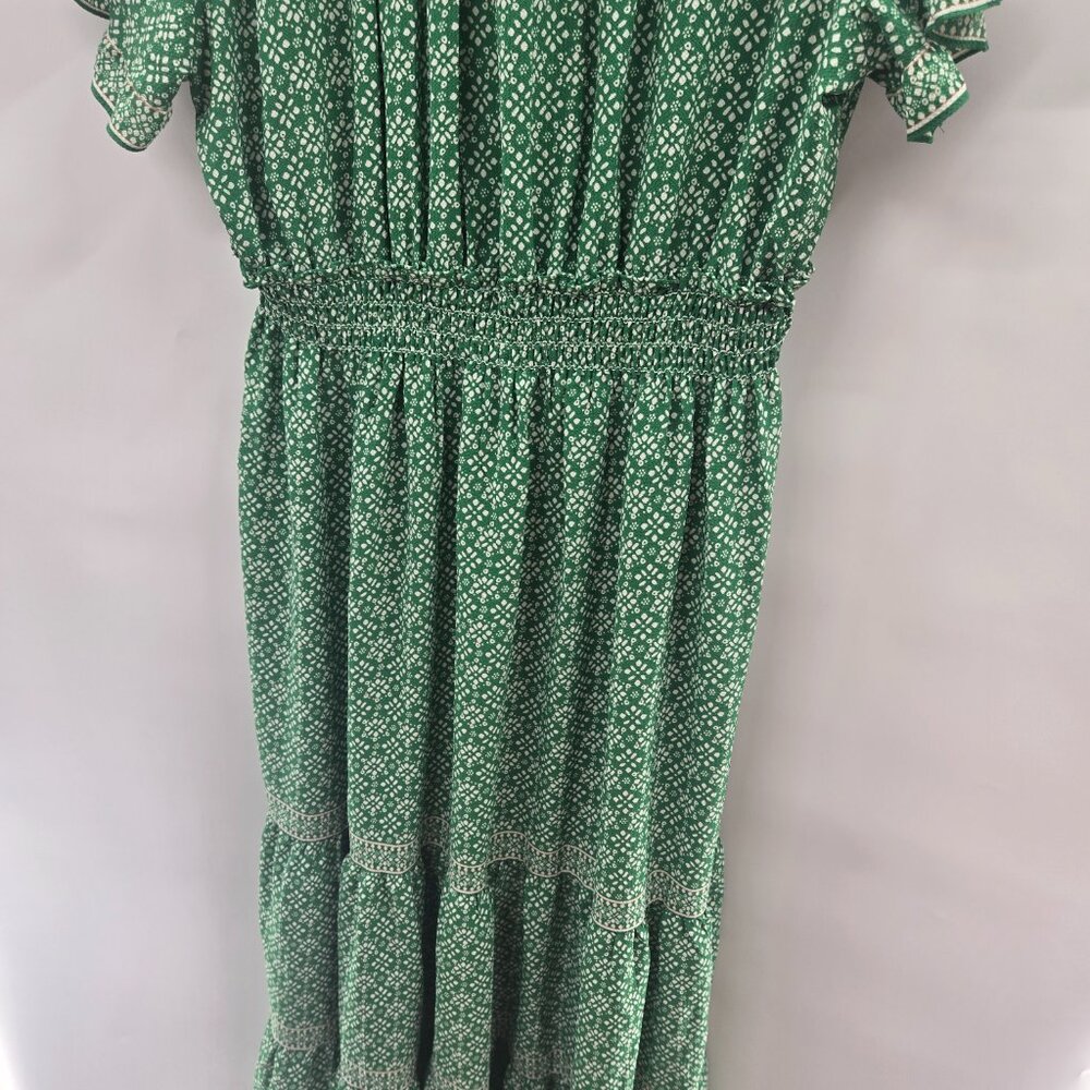 Max Studio Green Ruffled Tiered Maxi Dress 2x - Picture 7 of 15